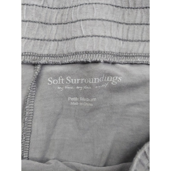 Soft Surroundings Skirt Women Petite medium Gray Flowy Boho maxi Scalloped Lined - Picture 3 of 10